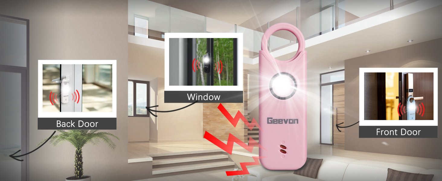 Geevon Rechargeable Personal Safety Alarm for Women, 130DB