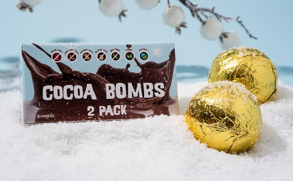 hot cocoa bomb 2 pack, inside and outside
