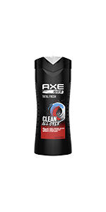 AXE TOTAL FRESH 3-IN-1 SHAMPOO + CONDITIONER + BODY WASH, 16 OZ