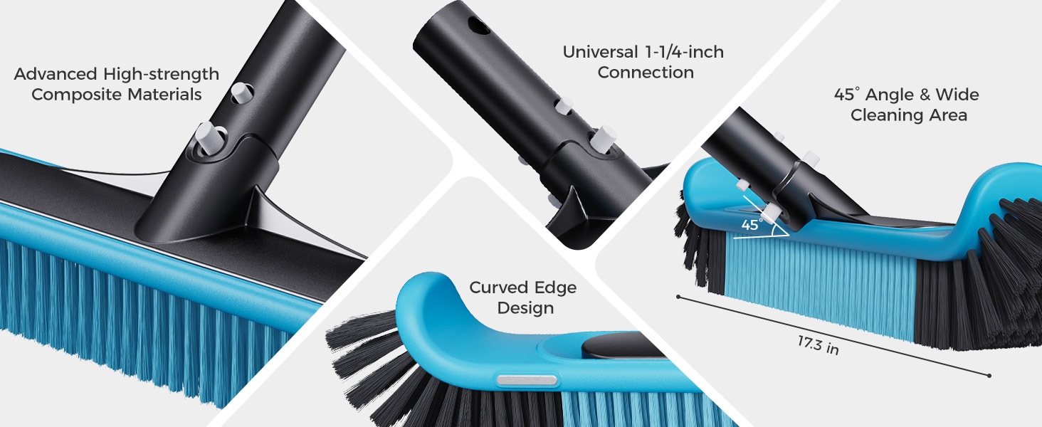 Pool Brush Head for Cleaning Pool Walls