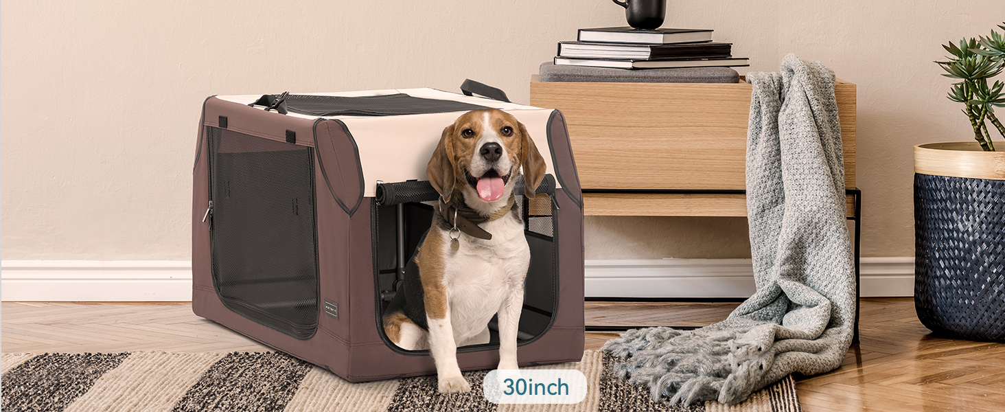 Petsfit Dog Car Crate, Portable Dog Travel Crate for Car,Lightweight