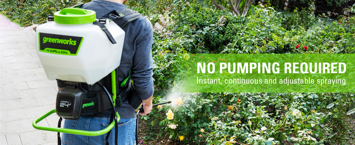 Greenworks 24V Cordless Backpack Sprayer (4 Gallon / 5