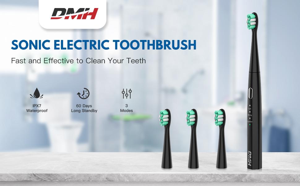 DMH Electric Toothbrush，Sonic Electric Toothbrush Powerful Cleaning