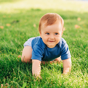 baby, outside, grass