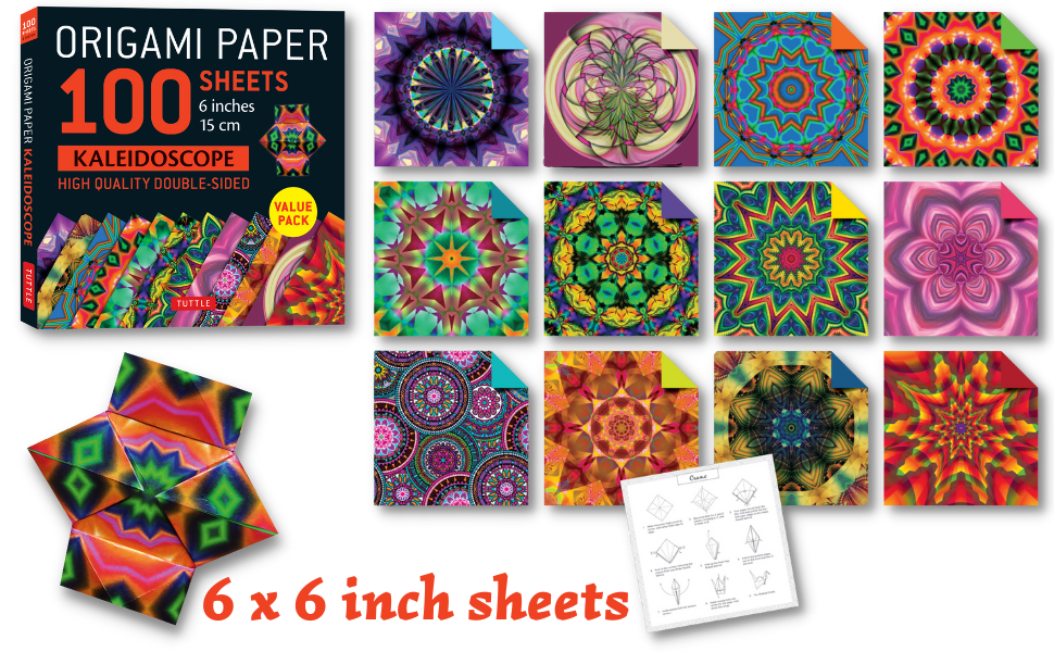 Origami Paper 100 sheets Kaleidoscope 6 (15 cm) Tuttle Origami Paper