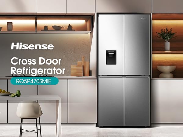 Interior layout of Hisense RQ5P470SMIE showing shelf configuration