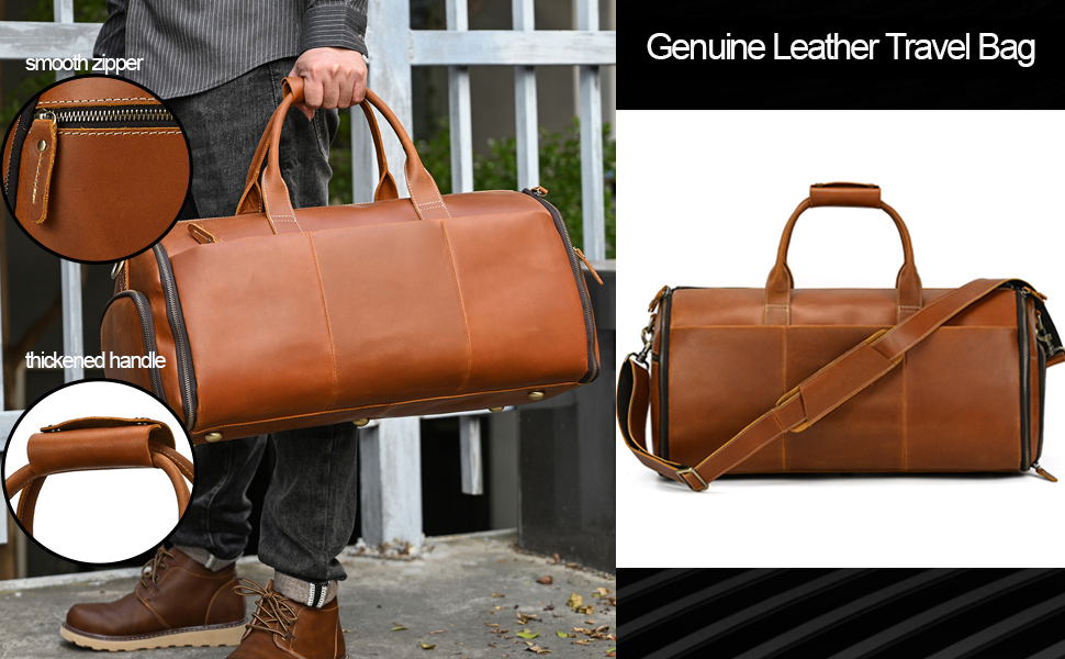 Amazon.com | SAIION Leather Garment Bag for Men, Convertible