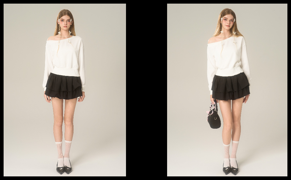 Amazon.com: SOLY HUX Girl's Off The Shoulder Sweatshirt Long