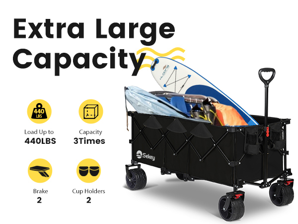 Amazon.com : Sekey 48''L Collapsible Foldable Extended Wagon