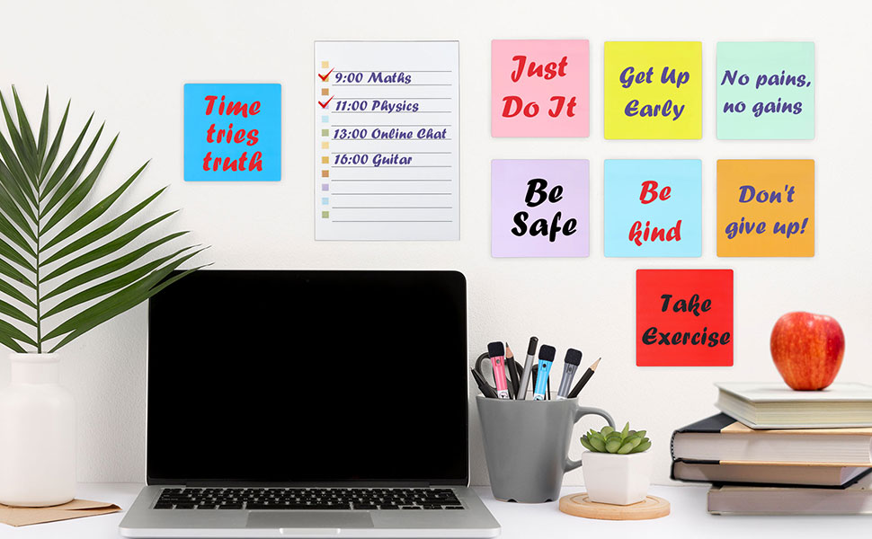 Yoption 3pcs Dry Erase to Do List 5''x7'', 8pcs Dry Erase Sticky Notes 4''x4'' and