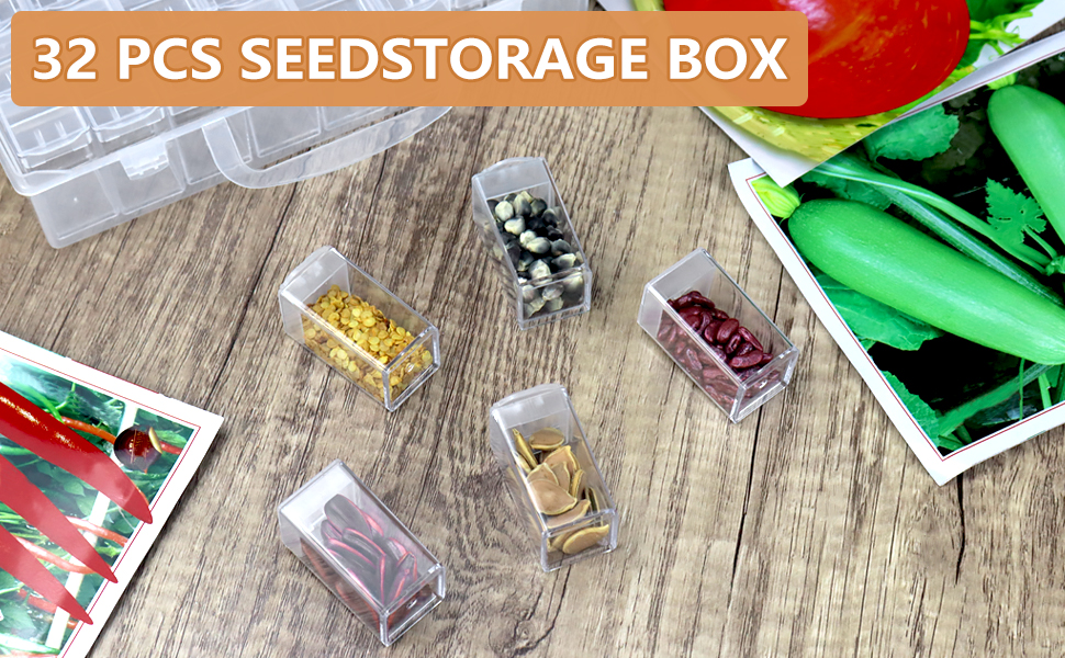 OPELETNNT Seed Storage Organizer Box, Transparent Reusable