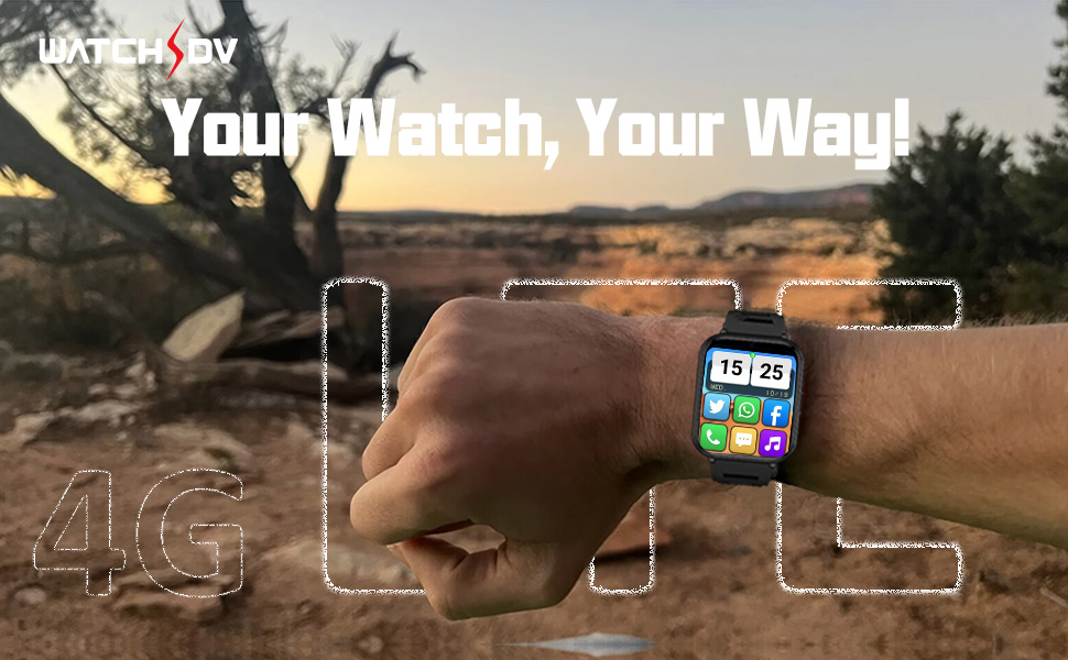 WATCHSDV 2023 4G Smart Phone Watch, Android 9.1 MTK6761 Quad Core 4GB