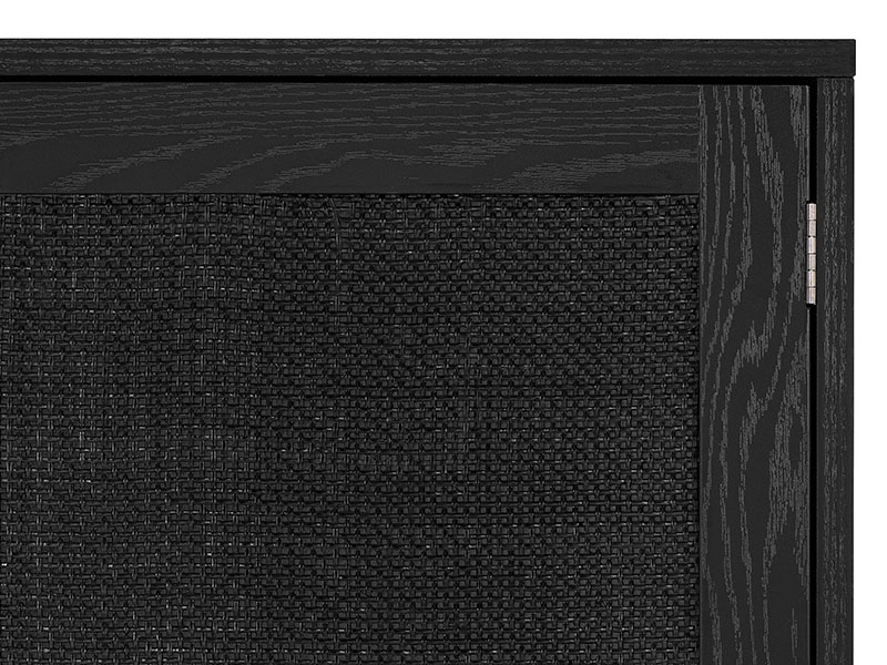 black painted rattan