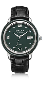 mens wrist watch with leather band