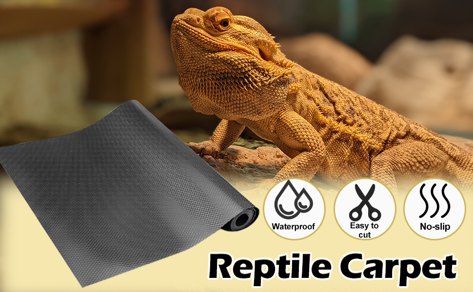 LWFCOEE Bearded Dragon Tank Accessories 17'' X 79'' Leopard Gecko Tank Flooring Pad