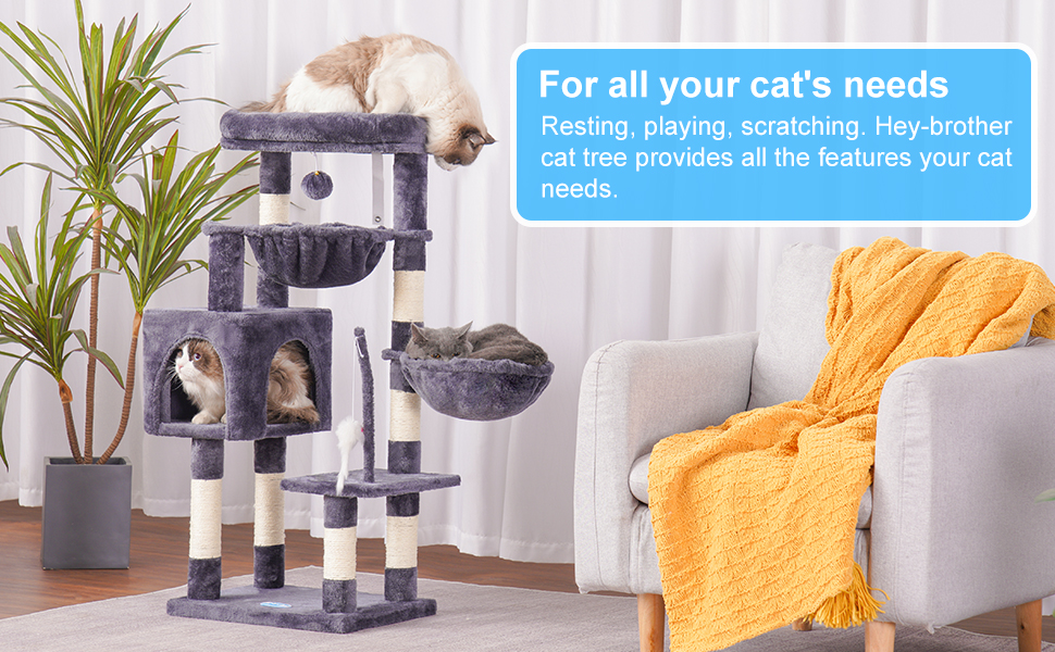 Heybrother Cat Tree with Toy, Cat Tower for Indoor Cats