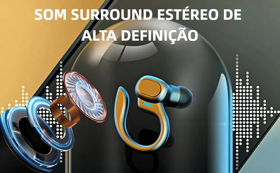 Fones de ouvido sem fio para esportes em forma de gancho com Bluetooth 5.4, qualidade de som Hi-Fi e longa autonomia – A escolha perfeita para atividades esportivas e ao ar livre (Branco) 10 IPX3 à prova d'água