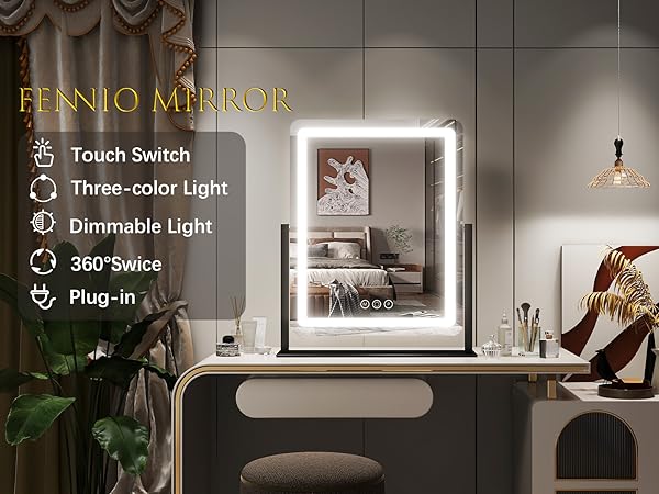 Amazon.com - FENNIO Vanity Mirror with Lights 19