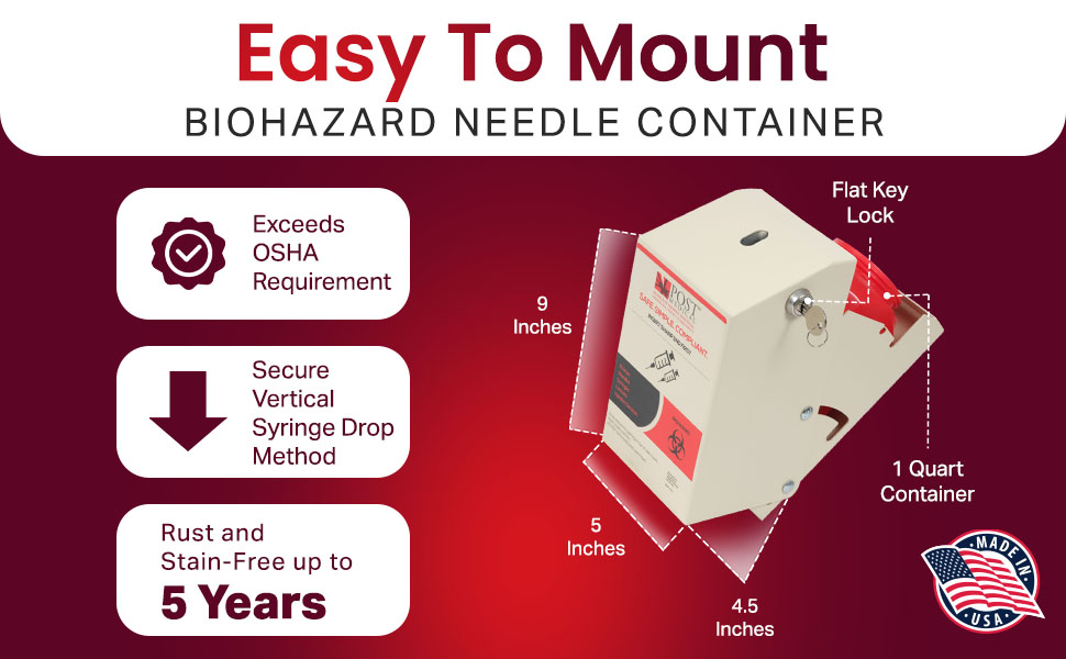 Post Medical Sharps Sharps Disposal Container