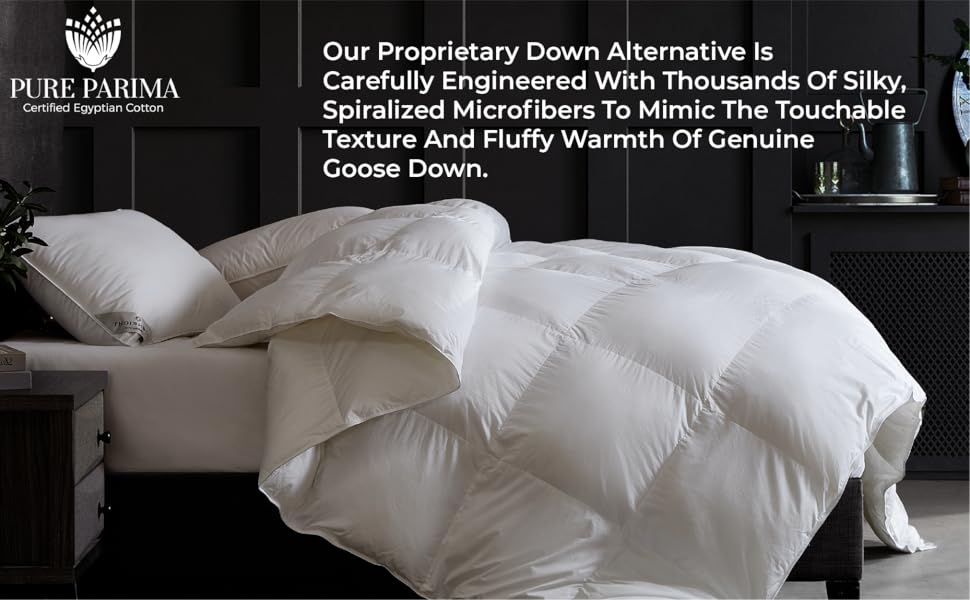 Pure Parima Down Alternative Pillow Insert, 100 Cotton Sateen Shell, UltraSoft