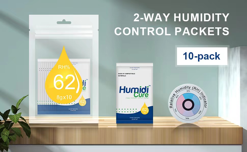 HumidiCure 10Pack RH62 Humidity Packs,2Way Humidity