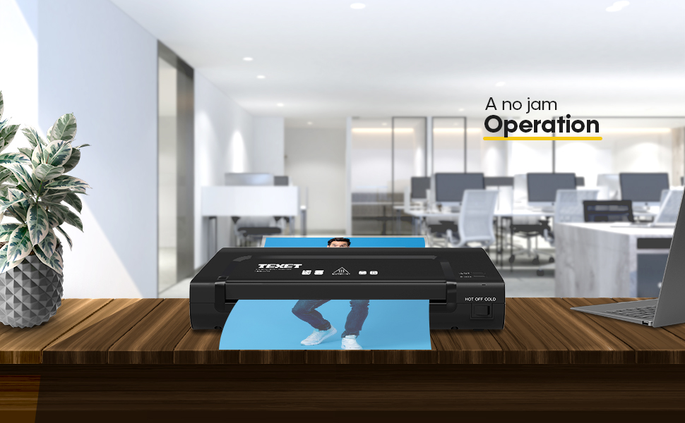 Texet LMA4QX portable laminator 2 MIN Quick Warm Up Jam release