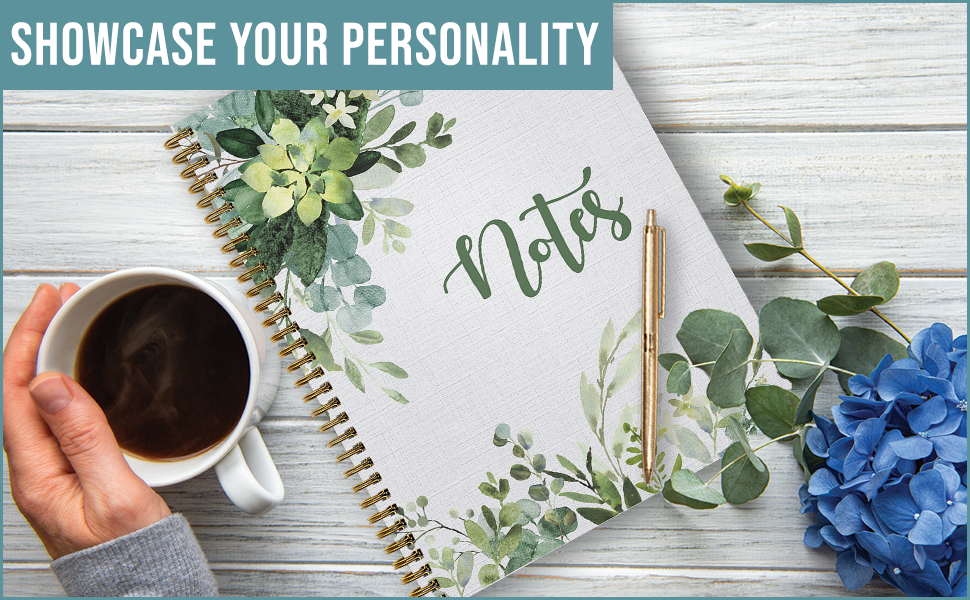 Abundant Greenery notebook on desktop