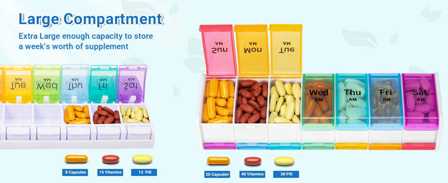 Large Compartment--Enough capacity to store a week&#39;s worth of supplement