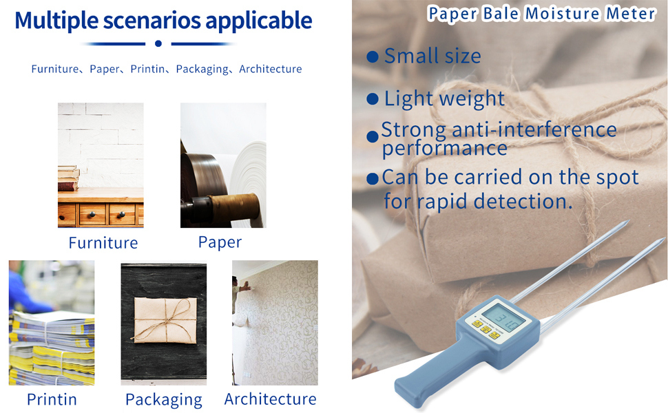 HFBTE Digital Paper Moisture Meter Tester Analyzer Waste Paper Moisture