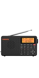 XHDATA D-109 デジタル ポータブルラジオ XHDATA-D-109ポータブルデジタルラジオ受信機,fm,am,sw,lw,フル