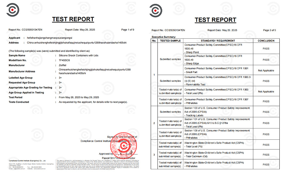CHILDREN’S PRODUCT CERTIFICATE issued by authoritative organizations approved by CPSC