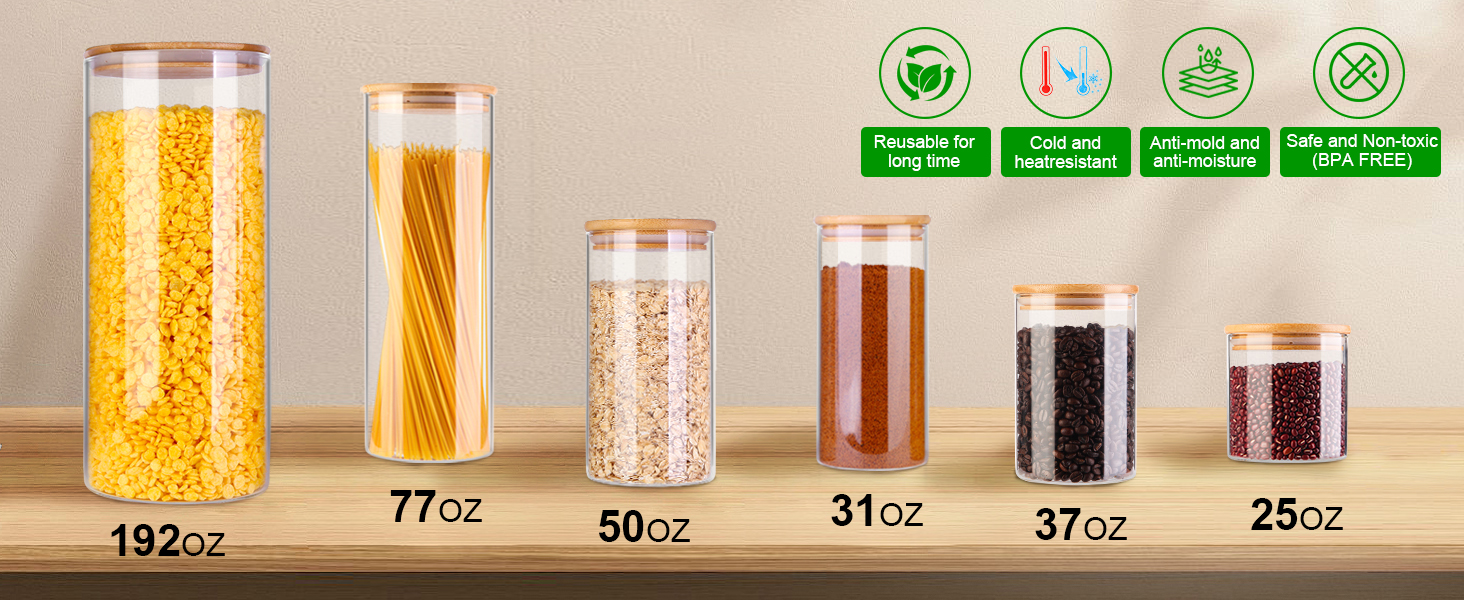 Glass Food Storage Container with Lids