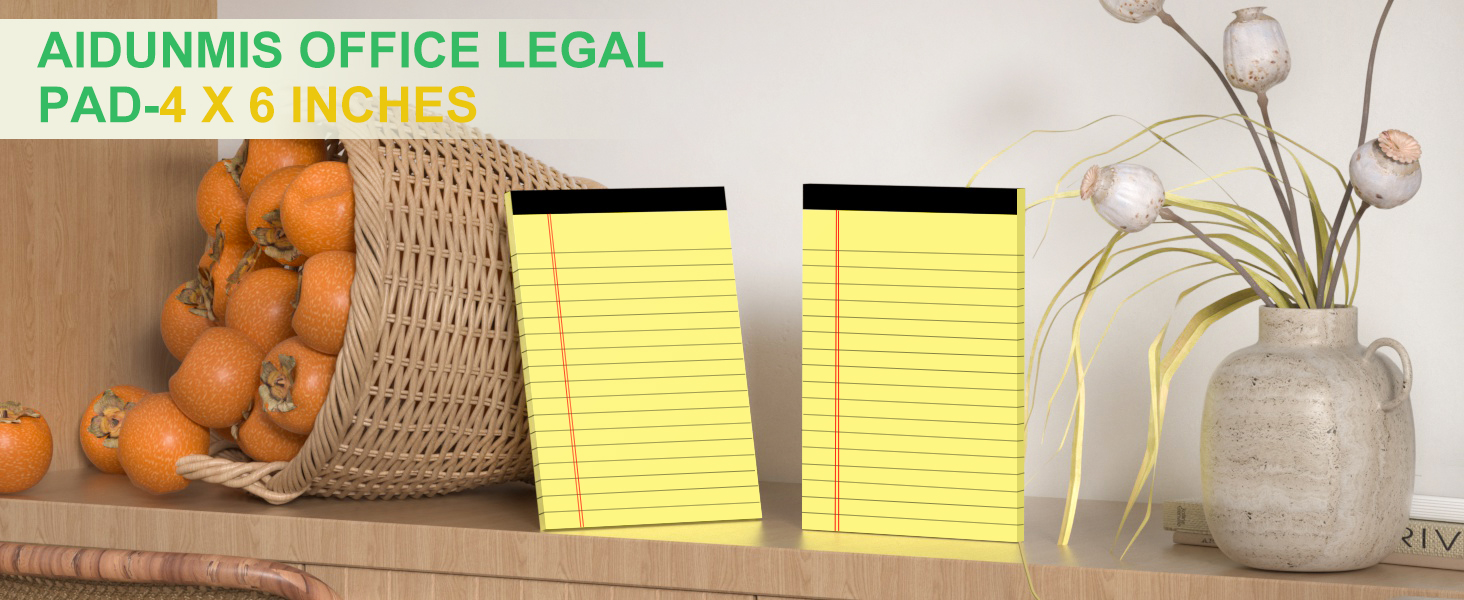 10 Pack Yellow Legal Pads 4x6 Notepads for Work Small