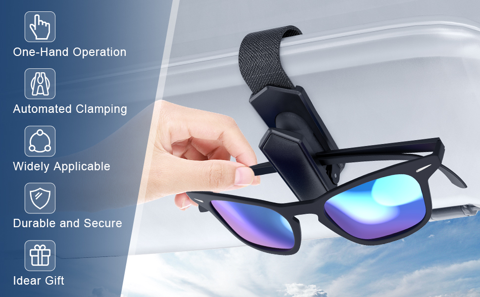 Veharvim Upgrade Sunglass Holder for Car Visor Universal