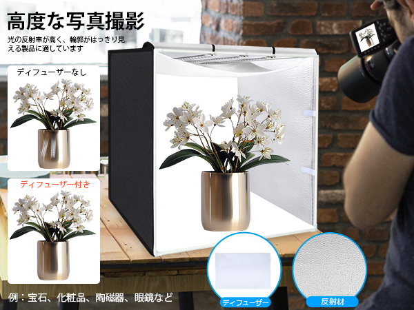 Amazon | 【80cm】 PULUZ 大型撮影ボックス 80*80*80cm 撮影キット