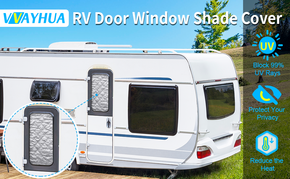 VVAYHUA RV Window Shade Cover,Camper Entry Blackout Door