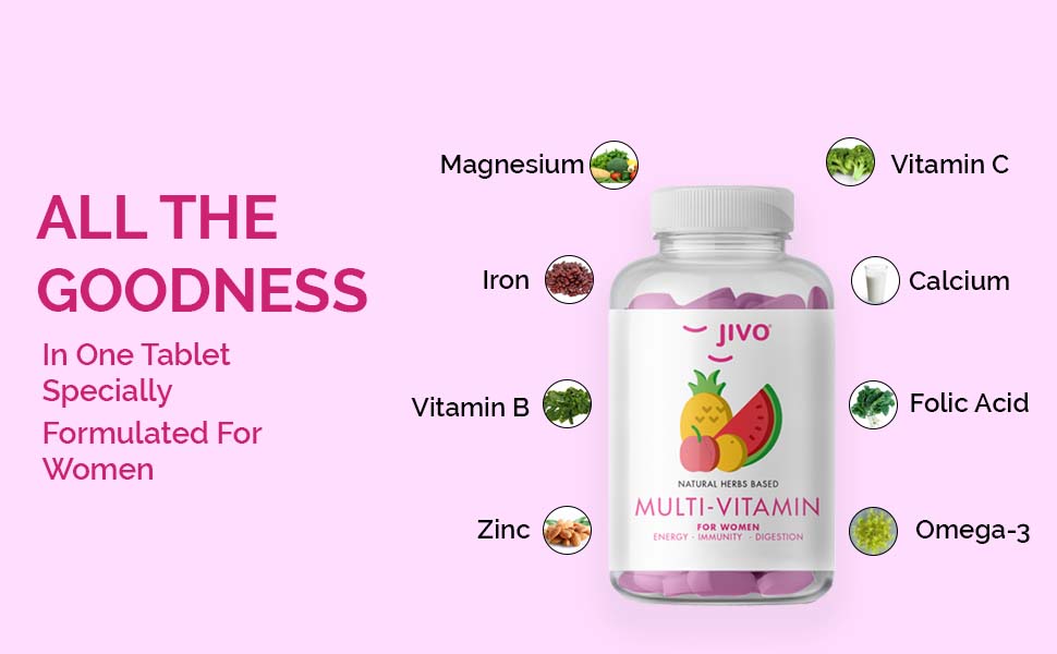 JIVO Multivitamins For With Natural Herbs Extract VitaminD, Biotin