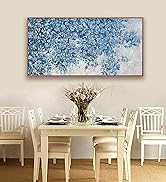 Canvas Wall Art Bluetree Flower Framed Artwork Canvas Painting Textured Tree Pictures Botanical W...