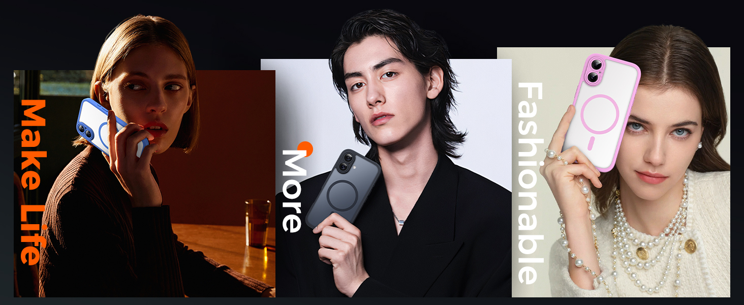 Three-panel promotional display showing different mobile phone usage scenarios in varying lighting conditions.