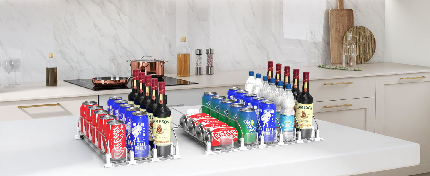 Drink Organizer for Fridge, Soda Can Dispenser for