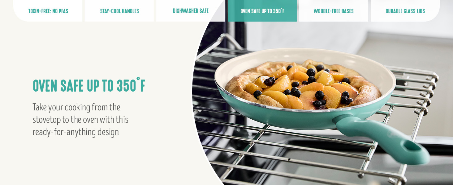 GreenLife, Ceramic Nonstick, PFAS-Free, Non-Toxic, Cookware, Frypans, Soft Grip