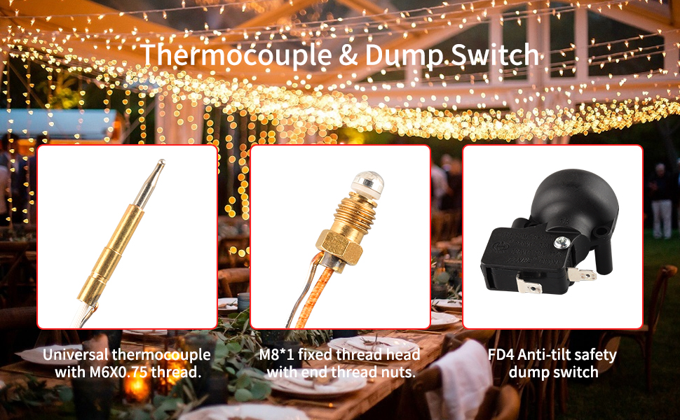 NEWREACH Thermocouple and Tilt Switch for Outdoor Patio