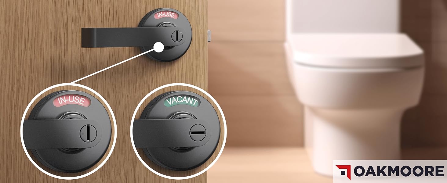 Bathroom black door lever