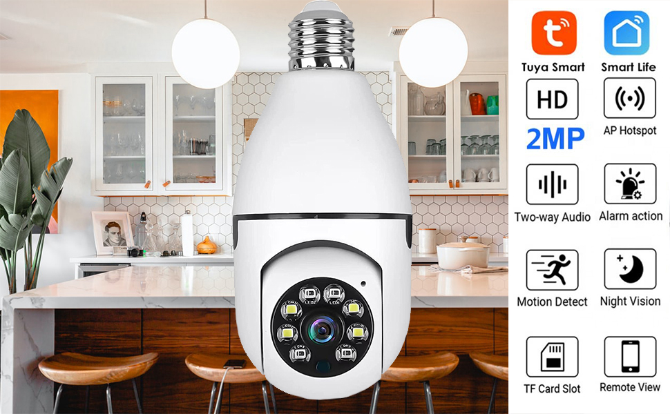 Wireless WiFi Light Bulb Camera