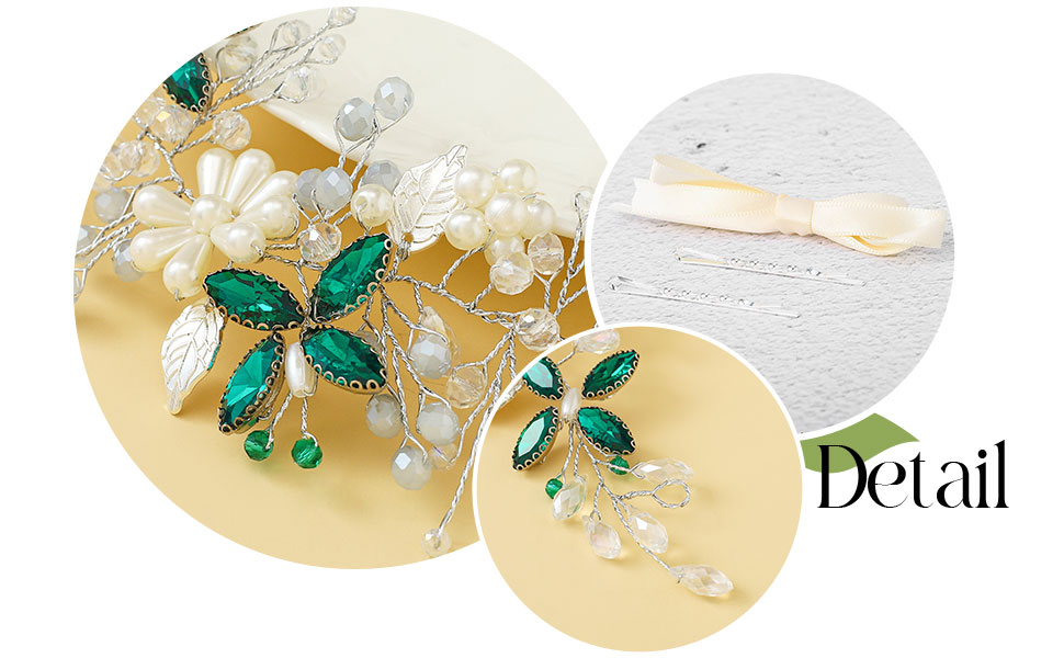 pearl wedding hair vine