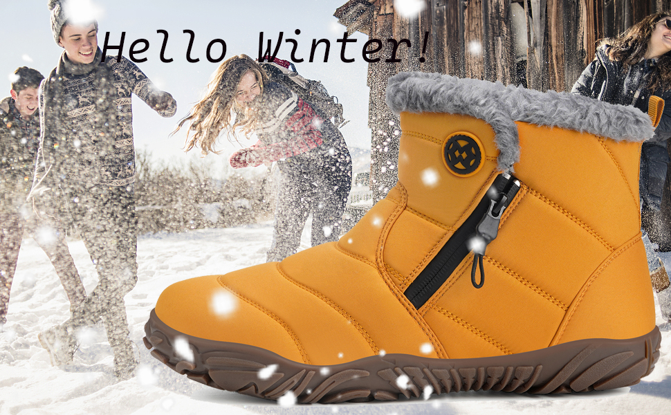 Bottes d'hiver pieds nus pour homme et femme