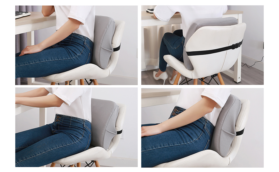 Electric Heated Lumbar Support Pillow for Chair, Heating