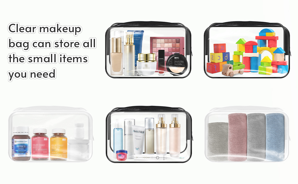 clear plastic makeup bags with zipper