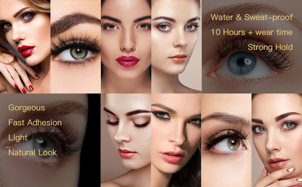 natural look magnetic eyelashes with eyeliner kit