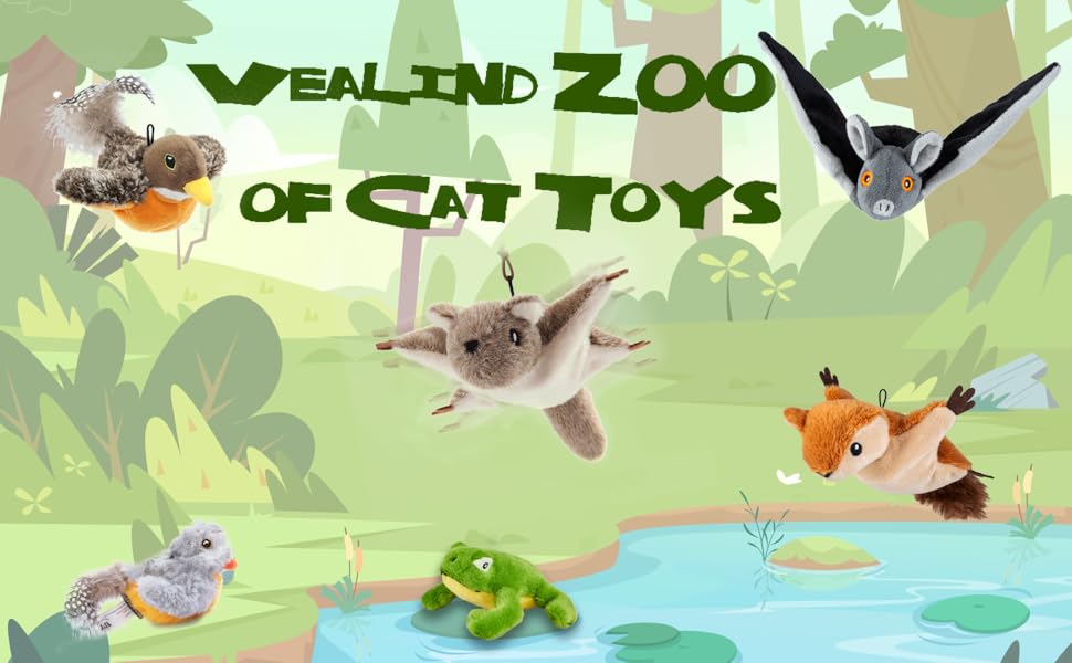 Vealind Flapping Squirrel Interactive Cat Toys for Indoor